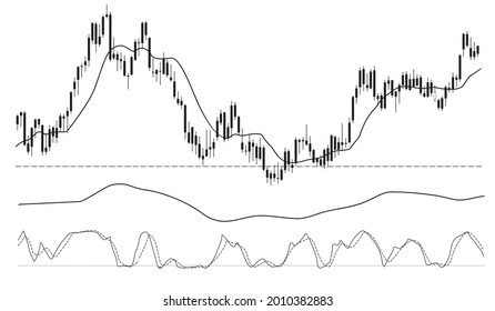 Stock market graph or forex trading chart for business and financial concepts, reports and investment. Vector illustration
