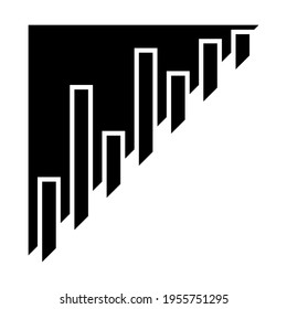 Stock market graph icon isolated on white background
