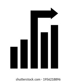 Stock market graph isolated icon on white background
