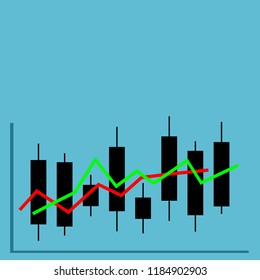 stock market graph; risk and return in financial investment concept.  vector illustration.