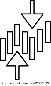 Gráfico del mercado de valores ilustración vectorial sobre fondo blanco.. eps
