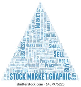 Stock Market Graphic word cloud. Vector made with text only