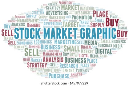 Stock Market Graphic word cloud. Vector made with text only