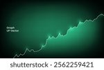 Stock Market Growth Illustration with Increasing Graph Going Up. Increasing graph and arrow on green background.
