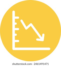 Stock Market Icon from Business Bicolor Set.  This flat vector symbol uses yellow color, rounded corners,stock vector