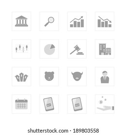 Stock market icon set. Designed for illustration, infographics, web icon, report, presentation, template and more in your business