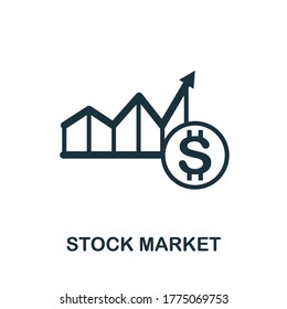 Stock Market icon. Simple element from business management collection. Creative Stock Market icon for web design, templates, infographics and more
