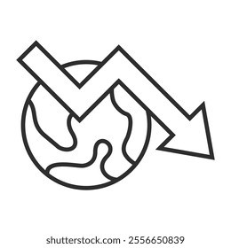 Stock market icon, Trading symbol outline icon, editable vector illustration and transparent graphic element. Isolated on white background