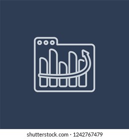 Stock market icon. Trendy flat vector line Stock market icon on dark blue background from Business and analytics collection. 