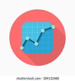 Stock market icon, vector illustration. Flat design style with long shadow,eps10