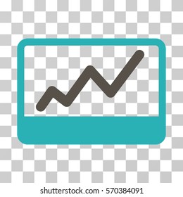 Stock Market icon. Vector illustration style is flat iconic bicolor symbol, grey and cyan colors, transparent background. Designed for web and software interfaces.