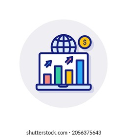 Icono del mercado de valores en vector. Logotipo