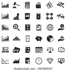 Stock Market Icons Black Flat Design Stock Vector (Royalty Free ...