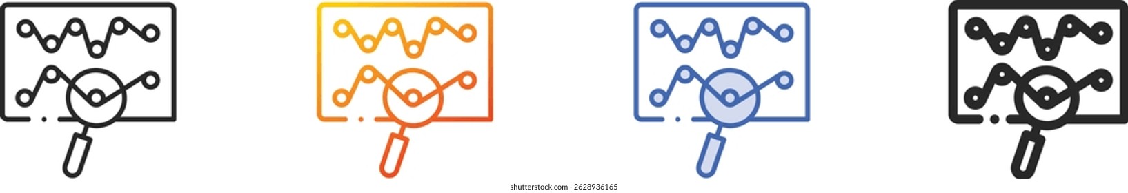 stock market icon.Thin Linear, Gradient, Blue Stroke and bold Style Design Isolated On White Background