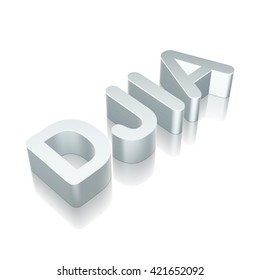 Stock market indexes collection: 3d metallic DJIA with reflection on White background, EPS 10 vector illustration.