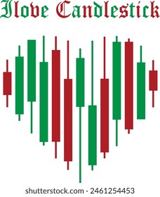 Stock Market Investing and Stock Trading T-Shirt heart shape candle pattern