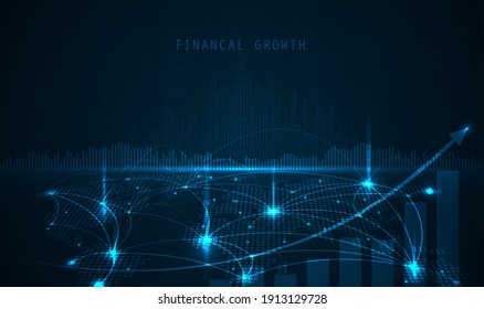 Stock market investment trading graph in graphic concept suitable for financial investment or Economic trends business idea. Vector illustration design.