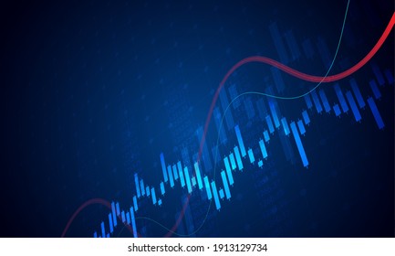 Stock market investment trading graph in graphic concept suitable for financial investment or Economic trends business idea. Vector illustration design.