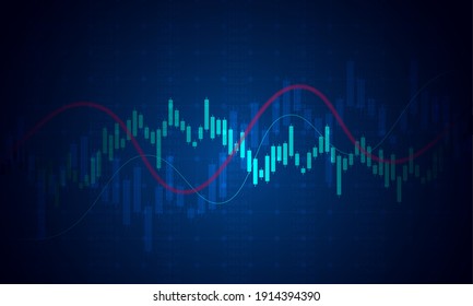 Stock market investment trading graph in graphic concept suitable for financial investment or Economic trends business idea. Vector illustration design.