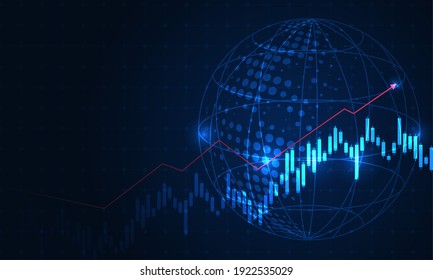 Stock market investment trading graph in graphic concept suitable for financial investment or Economic trends with world business idea. Vector illustration design.