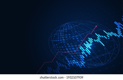 Stock market investment trading graph in graphic concept suitable for financial investment or Economic trends with world business idea. Vector illustration design.