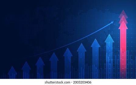 Stock market investment trading graph in graphic concept suitable for financial investment or Economic trends business idea. Vector design.