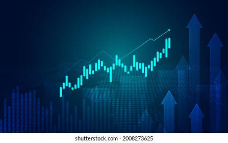 Stock market investment trading graph in graphic concept suitable for financial investment or Economic trends business idea. Vector design.