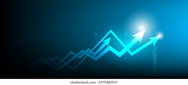 Stock market investment trading graph in graphic concept suitable for financial investment or Economic trends business idea on blue background. Vector illustration design.