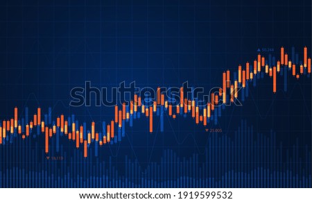 Stock market investment trading graph in graphic concept suitable for financial investment or Economic trends business idea. Vector illustration design.