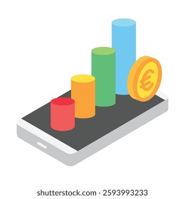 Stock Market isometric 3d, mini illustration icon, use for modern concept, UI or UX kit, web and app development. related to business, finance, economy.