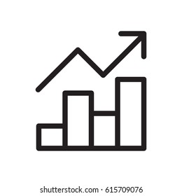 Stock Market line flat vector icon for mobile application, button and website design. Illustration isolated on white background. EPS 10 design, logo, app, infographic.