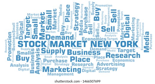 Stock Market New York word cloud. Vector made with text only