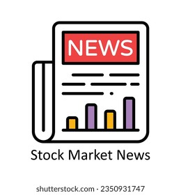 Stock Market News Filled Outline Icon Design illustration. Product Management Symbol on White background EPS 10 File