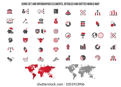 Stock Market Related Vector Icons. Universal icon set for web and mobile.