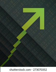 Stock Market rise , up, stair, marketing, business, financial and currency, vector illustration