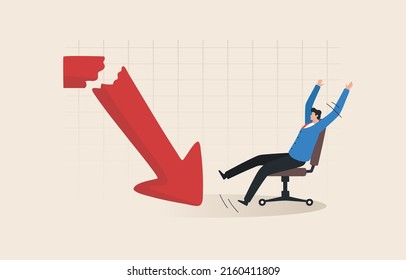 Stock Market Slump Economic Downturn Investment Failure Or Mistake. Price Drop. Recession. Investment Risk Concept. The Red Arrow Graph Is Broken Down To Investors.