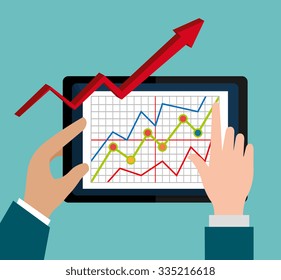 Stock market with statistics graphic design, vector illustration eps10