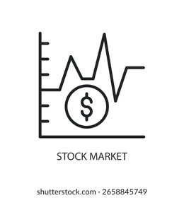 Iconos de vectores de línea delgada del mercado de valores.