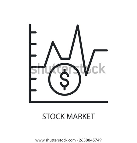 Stock market thin line vector icons.