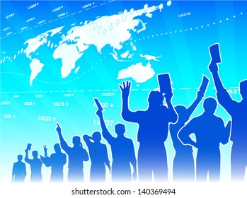 Stock market traders teamwork
