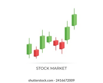 Stock market, trading chart, candlestick chart with rise price on stock market