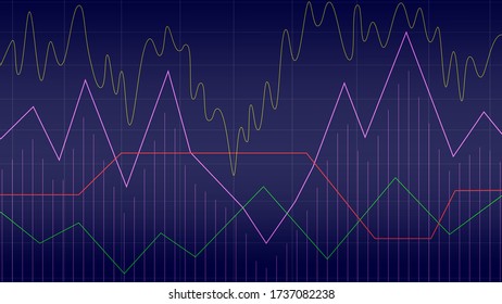 Stock market trading concept, financial analytics charts, trading business, vector background.