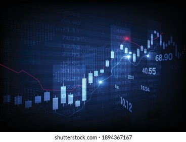 Gráfico de la bolsa de valores en concepto gráfico adecuado para la inversión financiera o las tendencias económicas de la idea de negocio y todo el diseño de obras de arte. Antecedentes financieros abstractos. Ilustración del vector