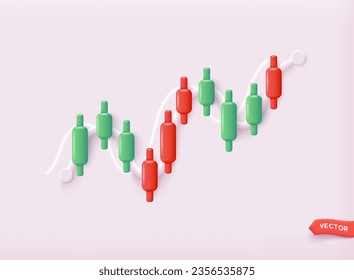 Stock market trading graph in graphic concept suitable for financial investment or Economic trends business idea. 3D Web Vector Illustrations. svg