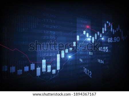Stock market trading graph in graphic concept suitable for financial investment or Economic trends business idea and all art work design. Abstract finance background. Vector illustration