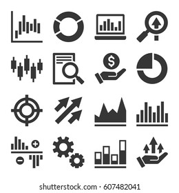 Stock Market Trading Icons Set. Vector