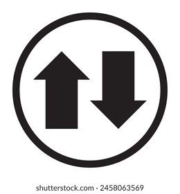 Stock market trading icons, simple flat trend modern, Up and Down graph chart of stock, Market investment concept, Arrows, button, financial, transfer, forex, index, Vector.