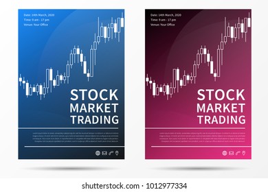 Stock market trading leaflet vector template. Forex trade promotion flyer creative concept.