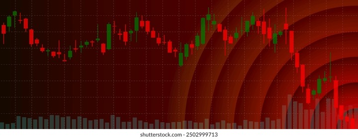 Stock market trading technical analysis bar chart fall banner. Business candlestick graph exchange down trend. Economic crisis and investment loss graph. Trader financial index crash. Money losing eps