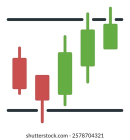 Stock Market Trading vector Candlestick Chart concept icon or symbol